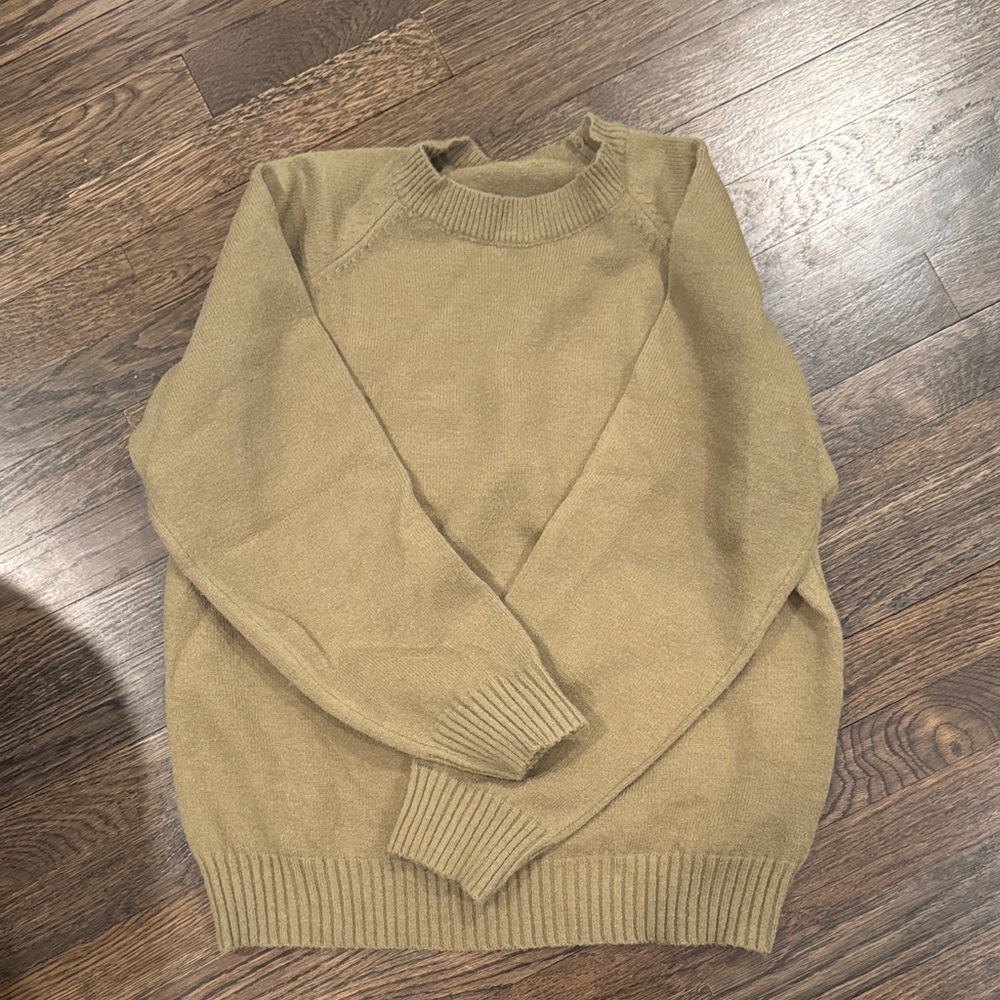 Women's green/Tan Sweater
